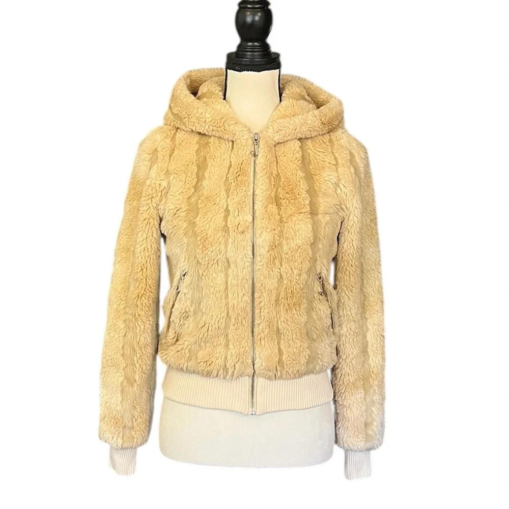 Vintage Juicy Couture Faux Fur Hoodie Coat ASO Lorelai Gilmore Girls - Picture 7 of 14